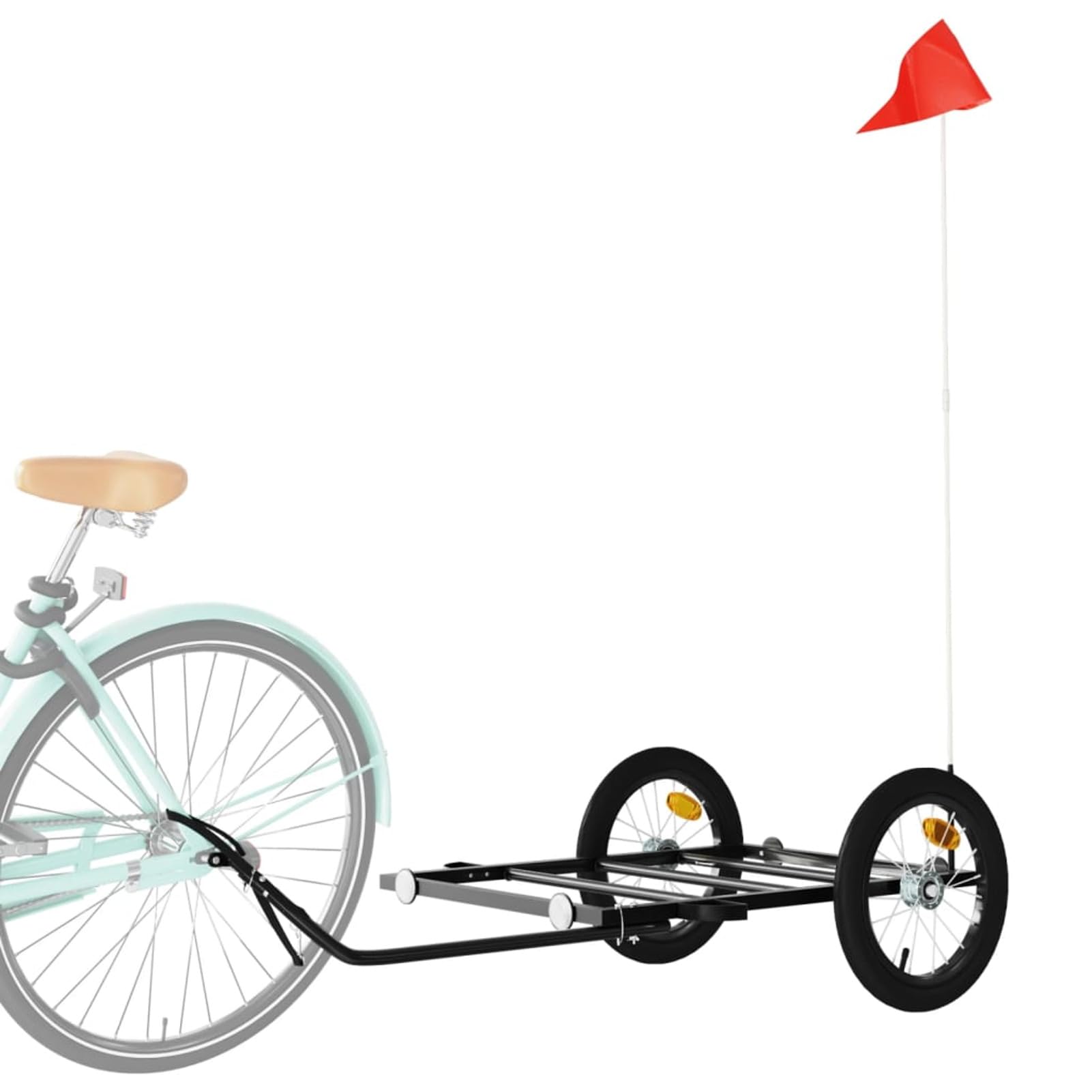Fahrradanhänger Schwarz 126x63x34 cm Eisen, Fahrrad Anhänger, Lastenanhänger, Handwagen, Fahrrad-lastenanhänger, Lastenfahrrad - 94205