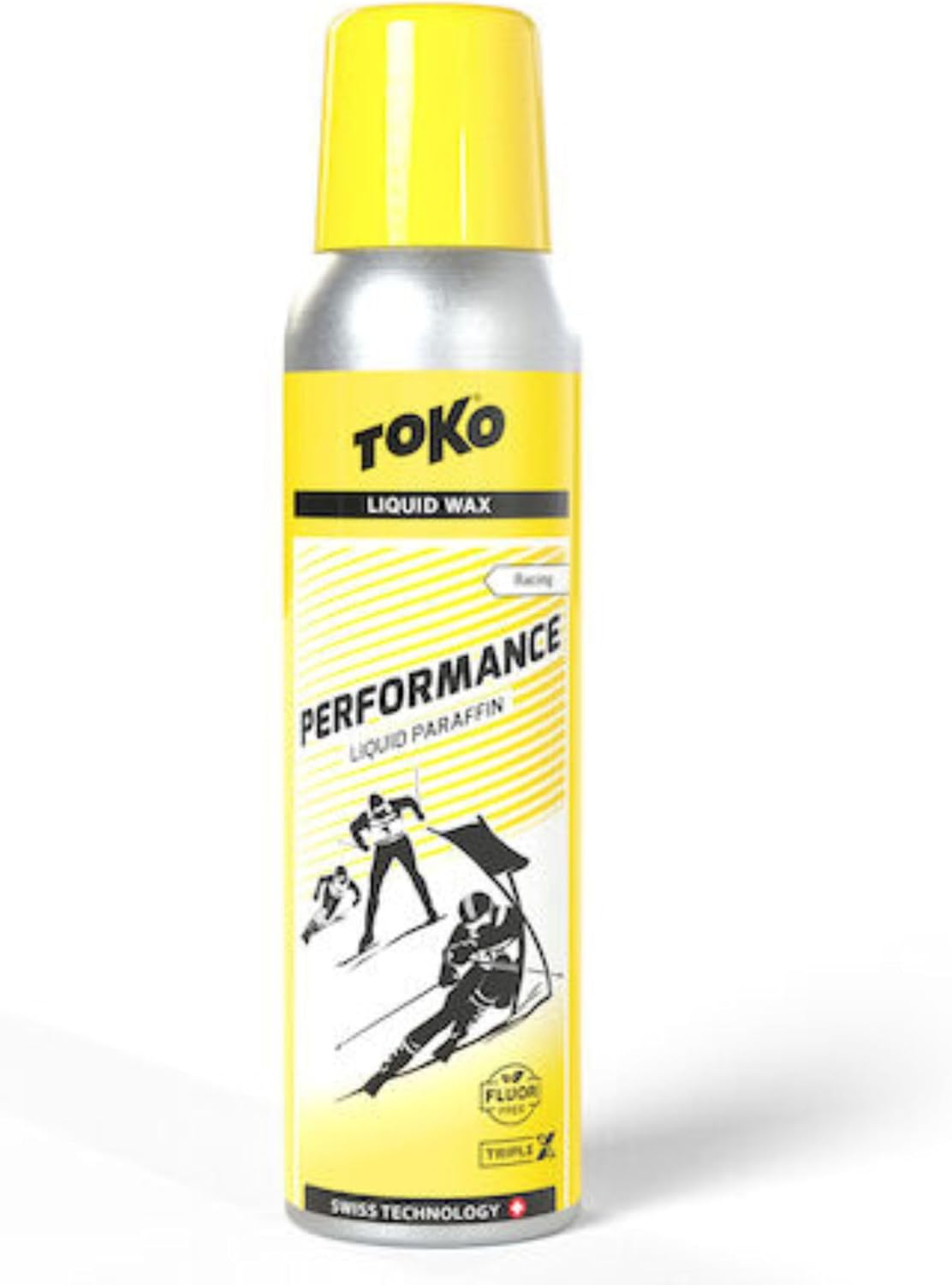 TOKO Performance Liquid Paraffin Wax – Liquid Spray Wax for Skis & Snowboard – Fluor Free Swiss Technology – 100 ml Racing & Training Formula – Yellow for Snow Temps of 25-32 Degrees Fahrenheit