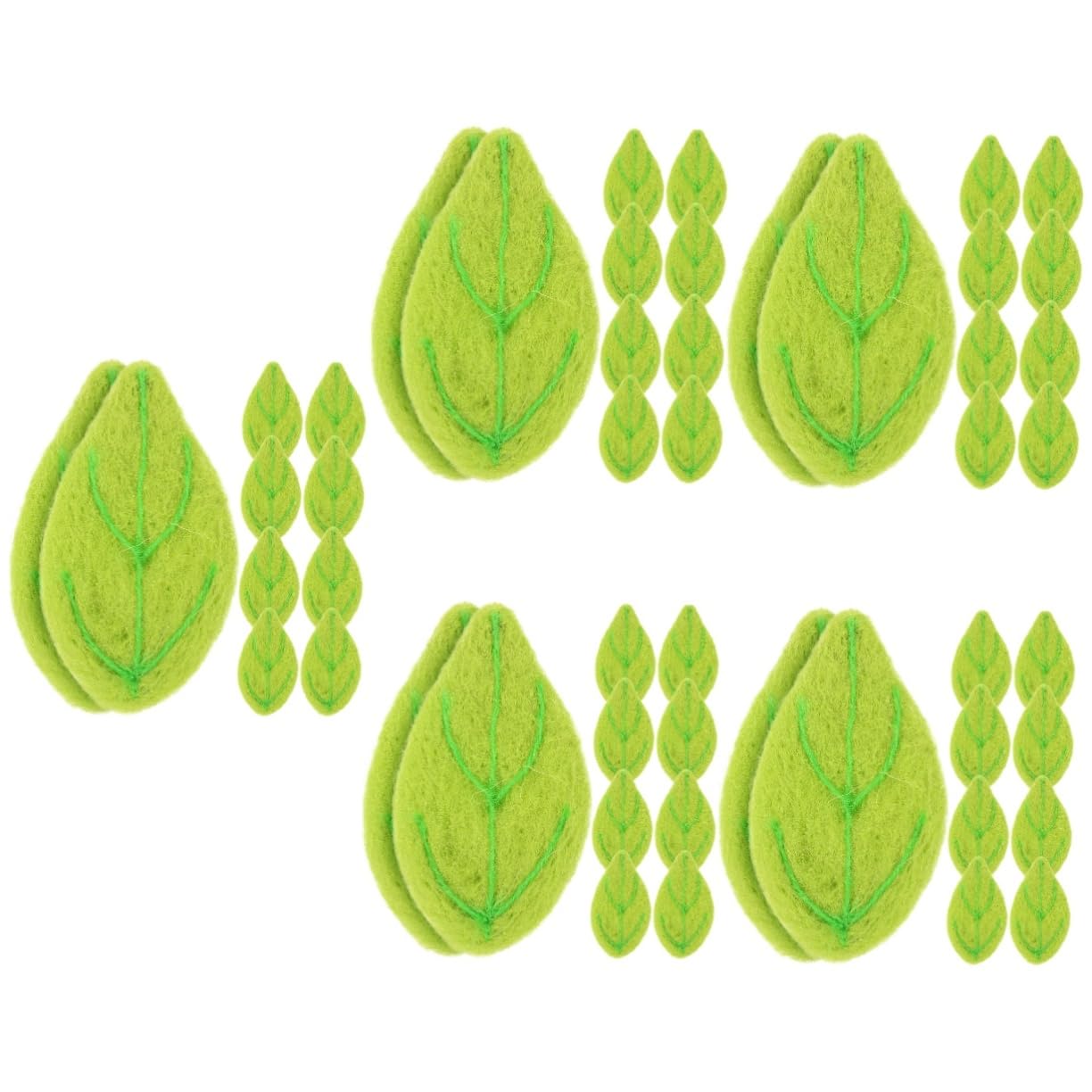 SEWACC 5 Juegos De Broches Adhesivos De Hojas De Fieltro Para Manualidades Hojas Verdes De Fieltro Adornos Para Proyectos Decorativos 10 Unidades X 5
