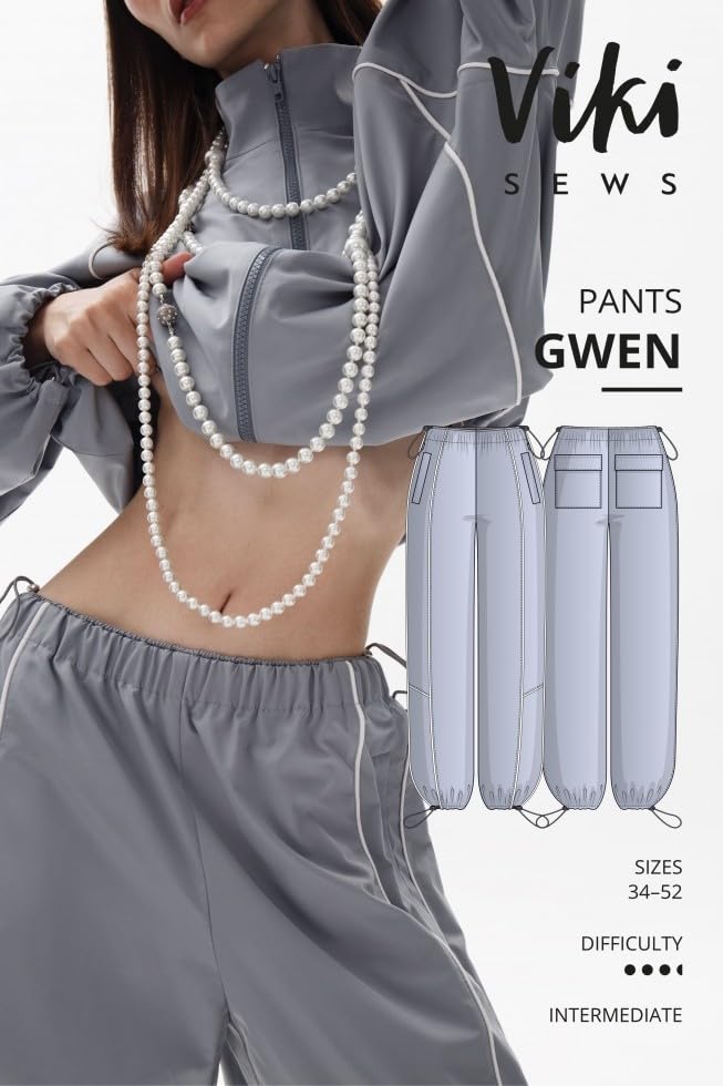 Vikisews Paper Sewing Pattern Gwen Pants UK 4-22