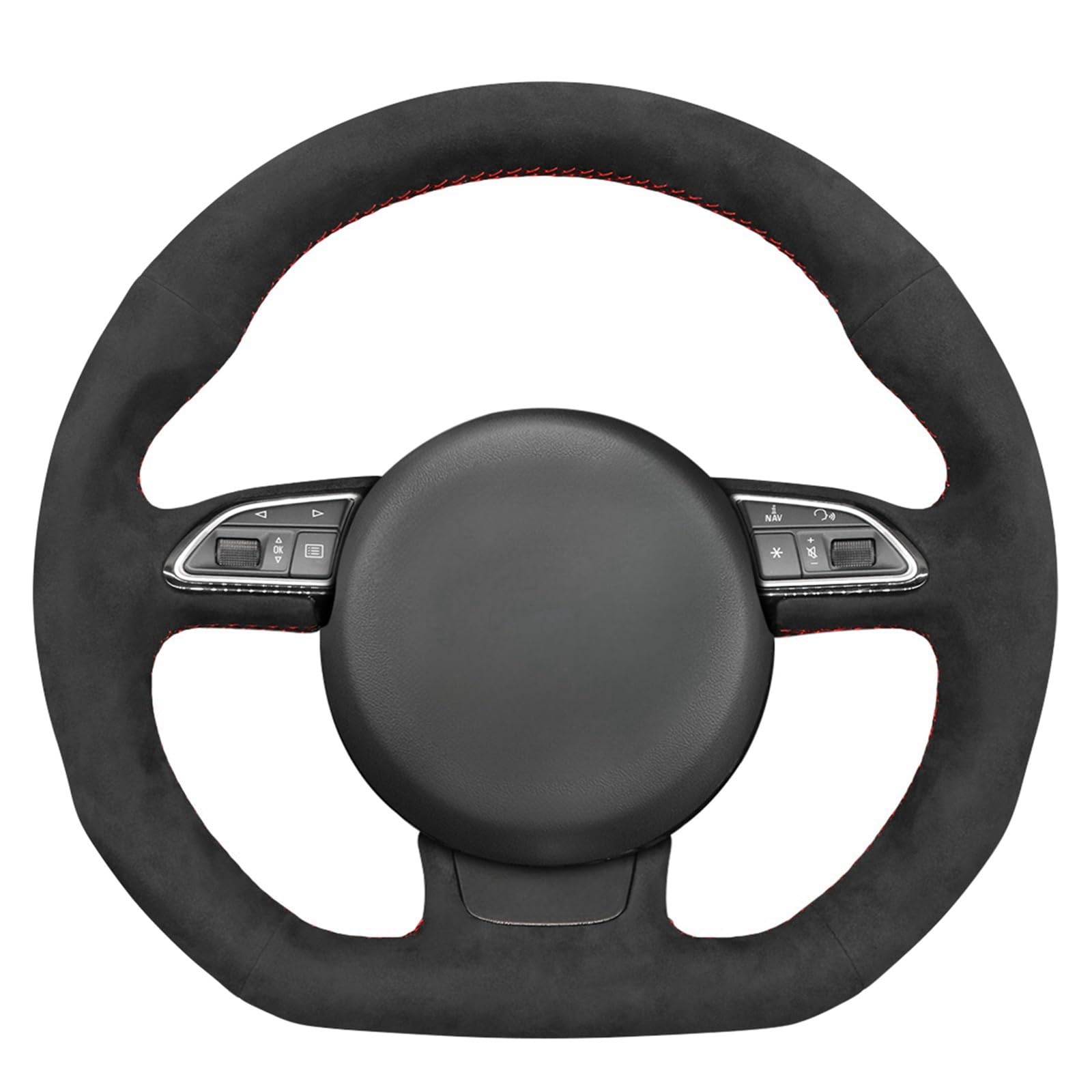 MEWANT Ręcznie szyta osłona na kierownicę samochodową do Audi A5 2013-2017/A7 2012-2018/RS 5 2013-2015/RS 7 2014-2018/S3 2015-2016/S4 2013-2016/S5 2013-2017/S6 2013-2018/S7 2013-2018/SQ5 2014-2017