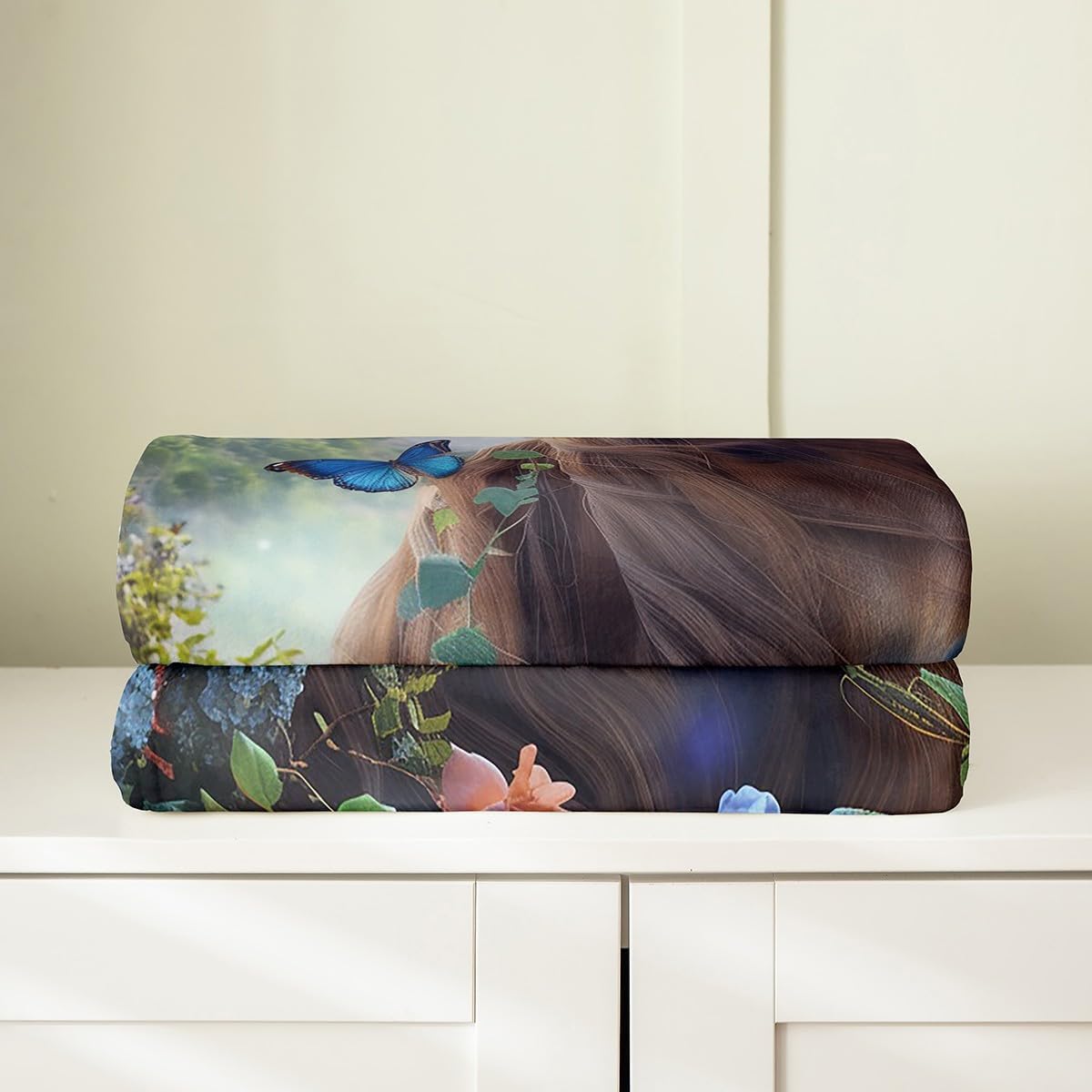 Feelyou Horse Flannel Fleece Throw Blanket Throw 50"x60" 3D Print Horse Fuzzy Blanket for Sofa Couch Kids Adult Boys Girls Pretty Butterfly All Season Bed Blanket Wild Animal Plush Blanket - Image 4