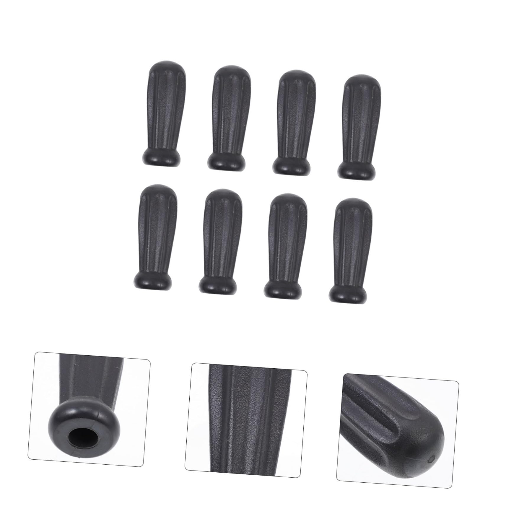 8 Impugnature per Calcio Tavolo in Plastica Nera Manopole Biliardino Ergonomiche Antiscivolo Resistenti e Facili Installare per Sostituzione Maniglie Foosball