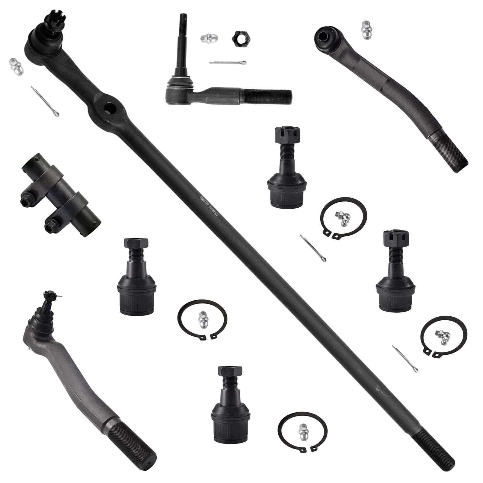 ASTARPRO - 9pc 4WD Front Suspension Kit Upper and Lower Ball Joints and Front Inner Tie Rods Drag Link and Outer Tie Rod Ends and Adjusting Sleeve