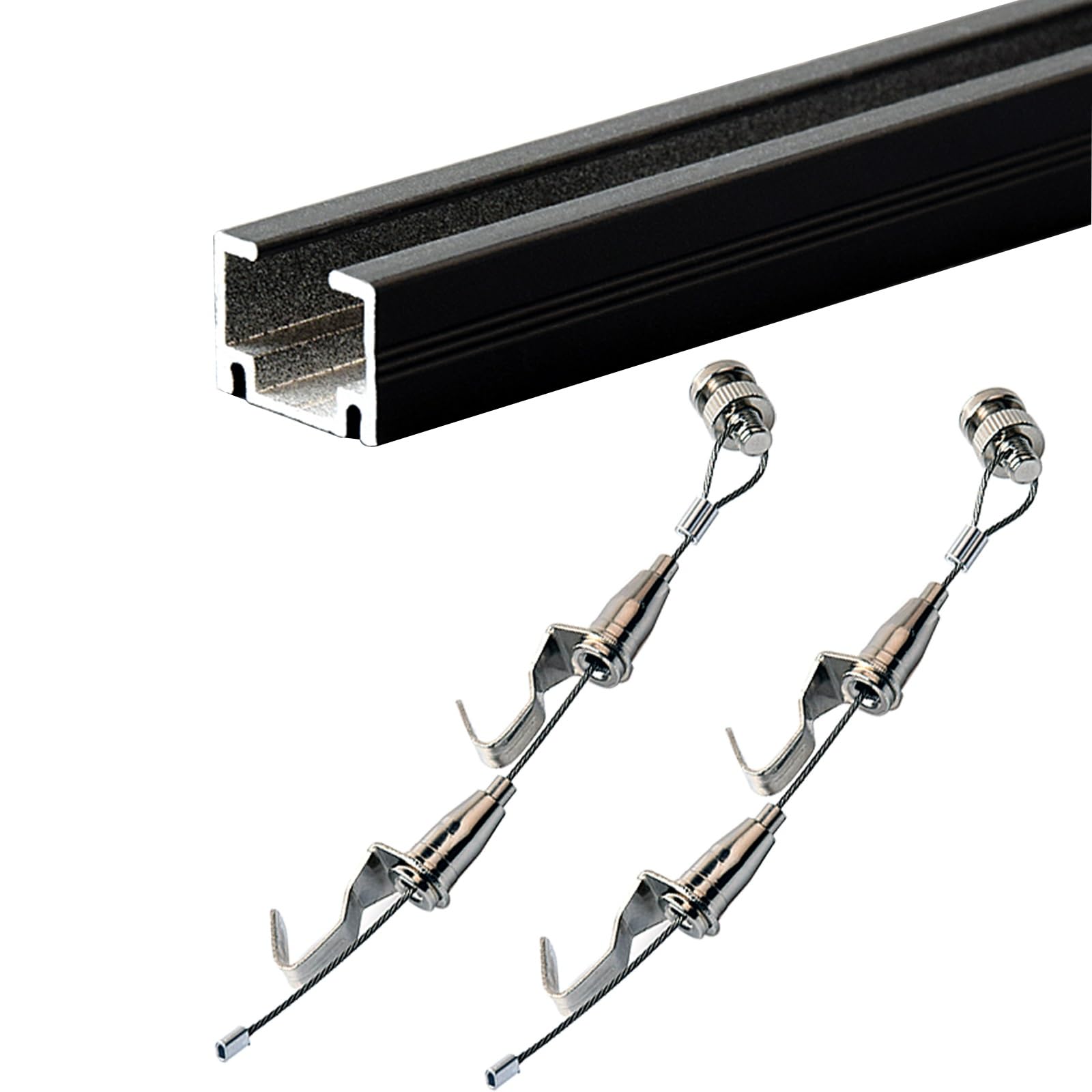 Sistema de rieles para colgar cuadros, Kit de sistema for colgar cuadros con rieles 0,5 a 2 m y cables 1 a 3(0.5m/1.6ft Rail,3.0m/9.8ft Cord)