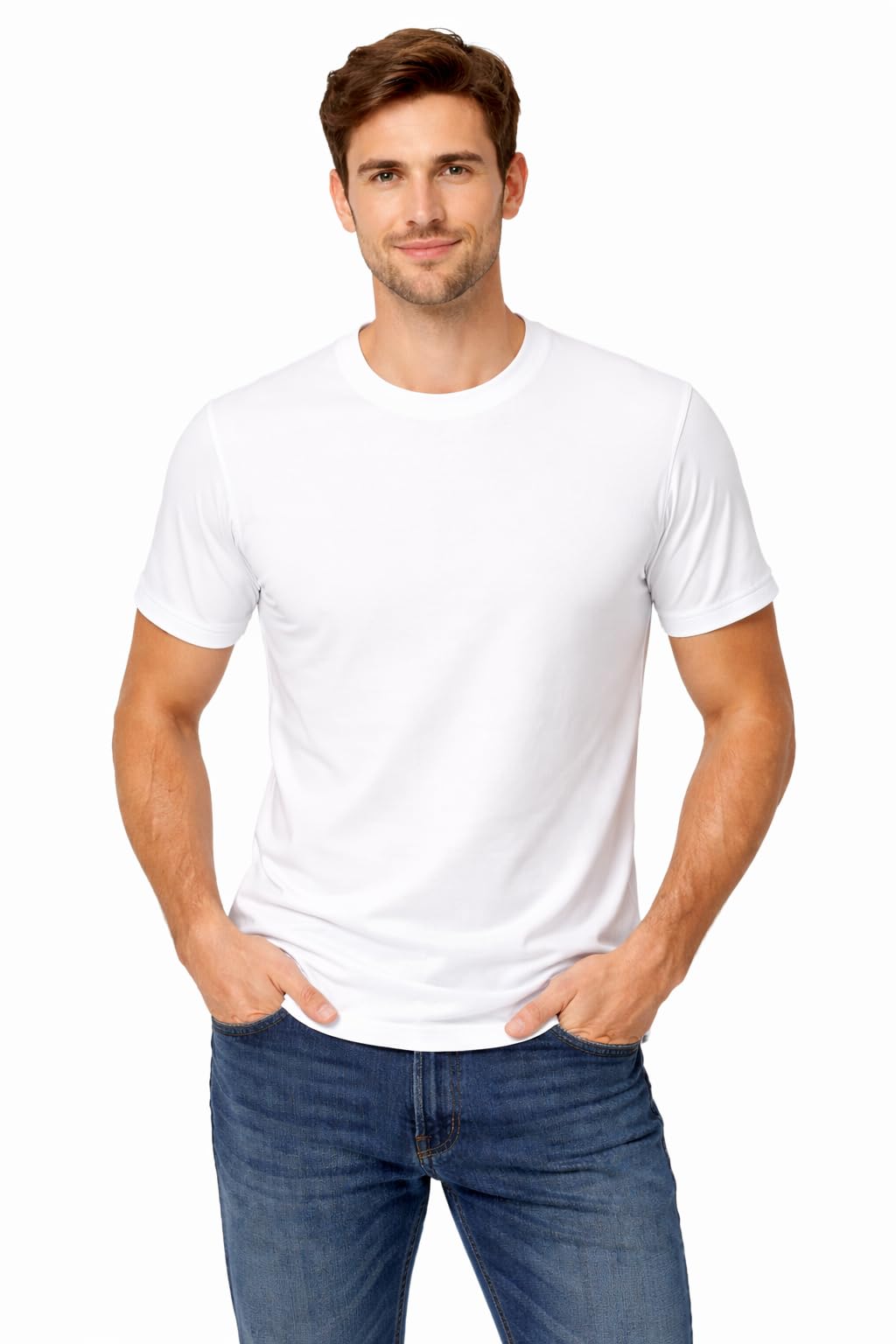 Men’s Dri-Fit Round Neck T-Shirt | Quick-Dry, Sweat-Wicking & Breathable Half Sleeve Activewear | Soft, Lightweight Plain Tee for Gym, Running & Casual Wear |Multiolor, Sizes M–2XL-image-20