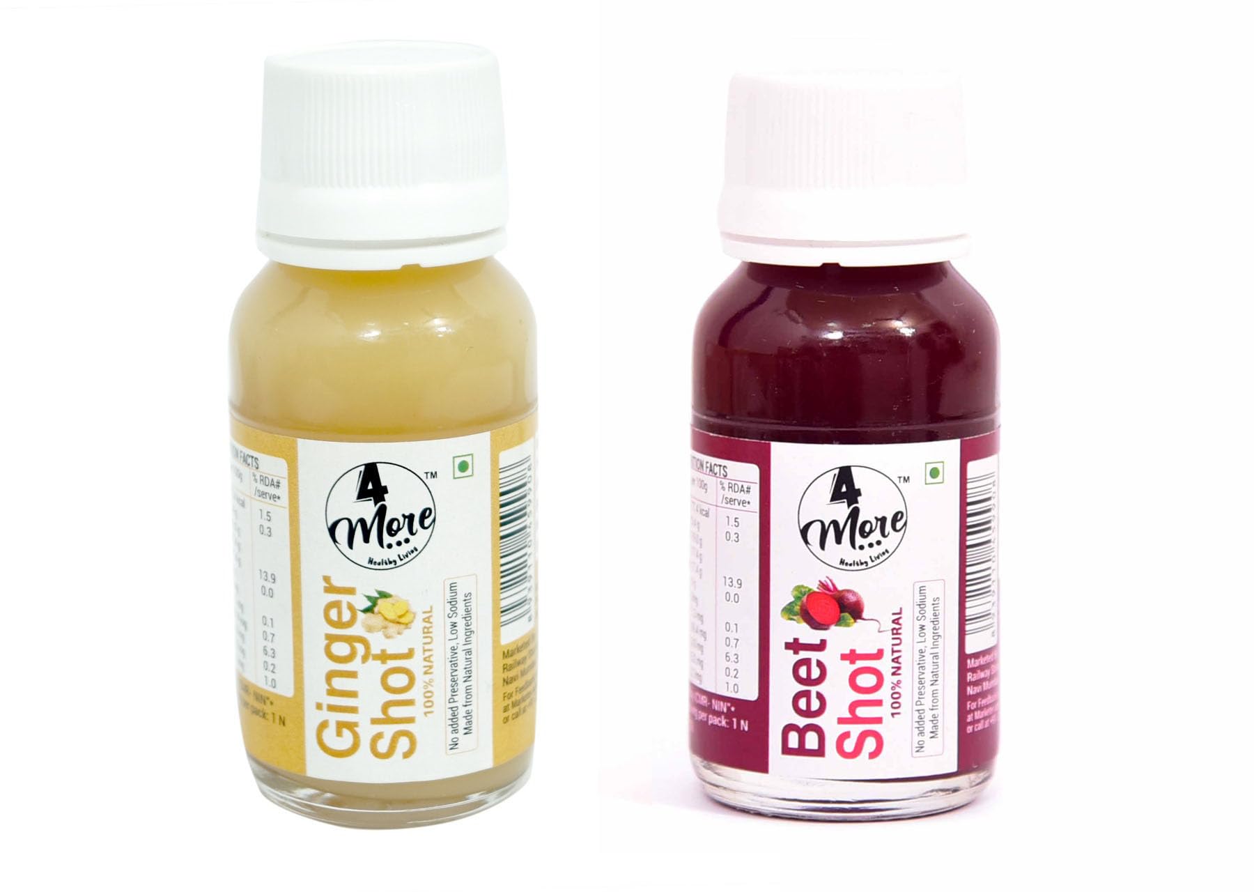 4more Cold Pressed GINGER SHOT(Adrak ) 240 mL (6x40 mL) & BEET SHOT (Chukander) 240 mL (6x40 mL) Combo Pack | No Added Preservatives & Refined Sugar | 100% Natural Ingredients | Natural Taste & Pure Drink (B0CHYNXH9M) Amazon Price History, Amazon Price Tracker