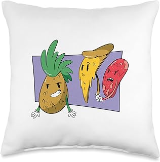 Pineapple With Pizza And Pepperoni Food Throw Pillow