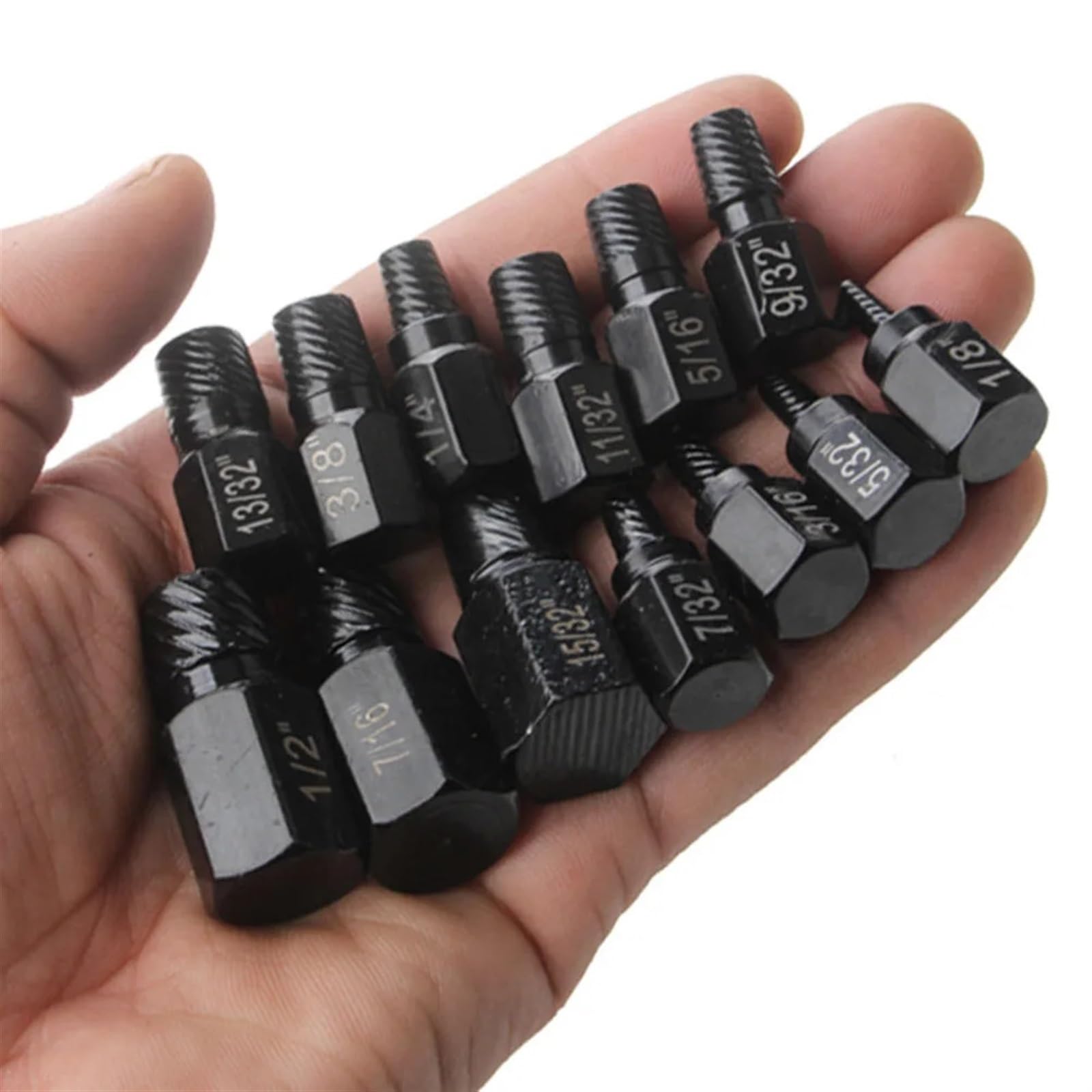 Kit d'extraction de vis 13 pièces en Acier allié pour vis endommagées, Jeu de forets métalliques faciles à Retirer, extracteur de vis Multi-cannelures
