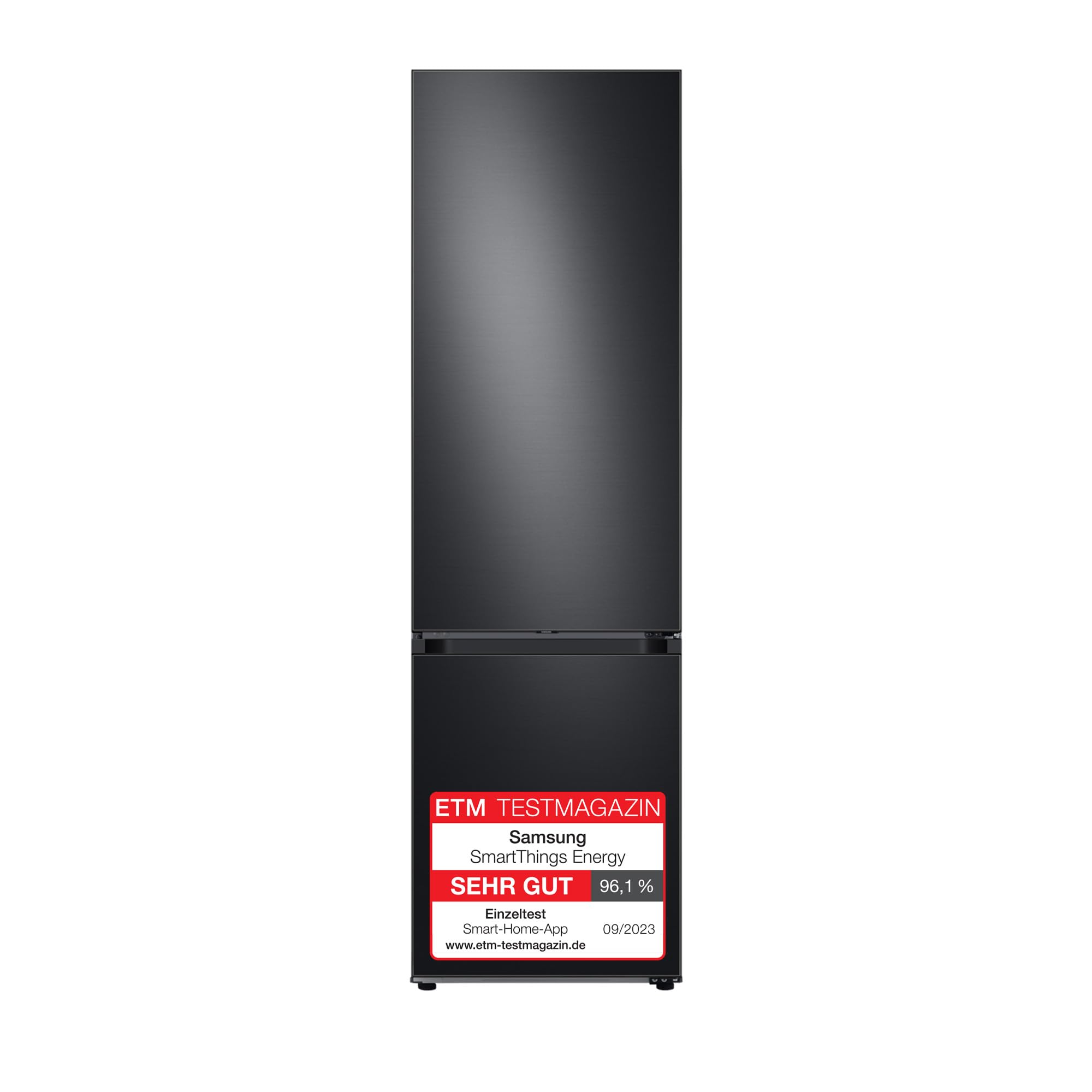 Samsung Bespoke Kühl-Gefrier-Kombination, Kühlschrank Mit Gefrierfach, 203 Cm, 387 L Gesamtvolumen, 114 L Gefrierteil, Ai Energy Mode, Black Steel, Rl38c7b5bb1/Eg