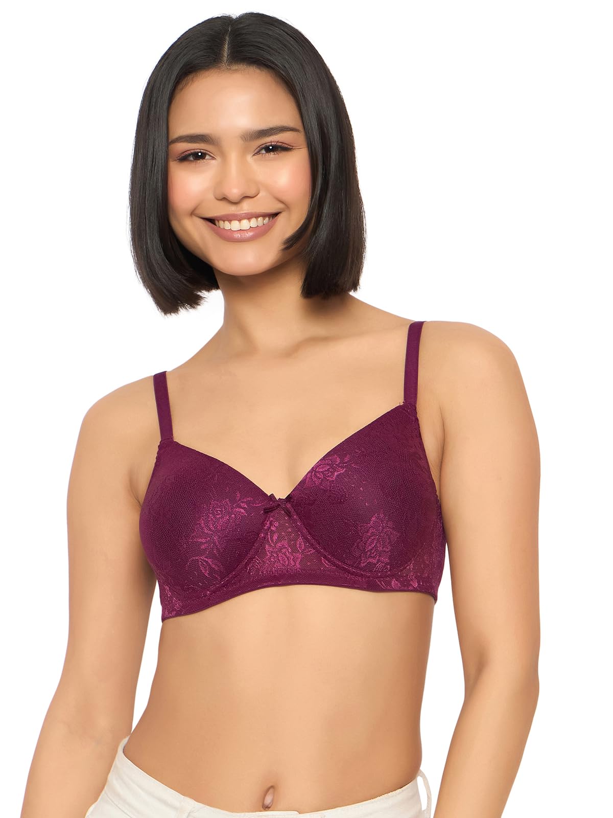 CloviaWomen's Lace Lightly Padded Non-Wired Bridal Bra