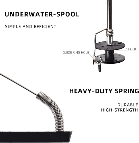 Miniatura 4 de SF 2 piezas de pesca en hielo plegables con banderas de poste naranja, accesorios de pesca en hielo