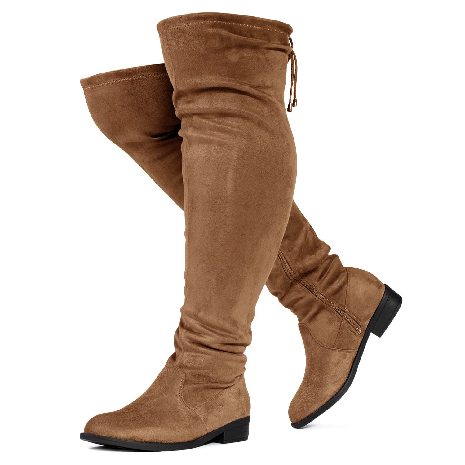 RF Room Of Fashion Women's Slouchy Knee High Boots With Stacked Heel - Almond Toe (Regular Calf Fit) - View #6
