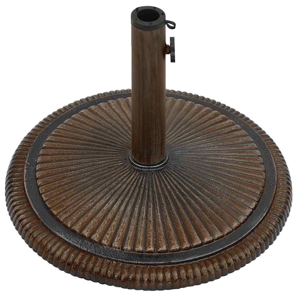 Supporto per ombrellone in ghisa bronzo, 45 x 45 x 30 cm, con adattatore per aste da 35-48 mm, base stabile per giardino, balcone, terrazza, patio, spiaggia