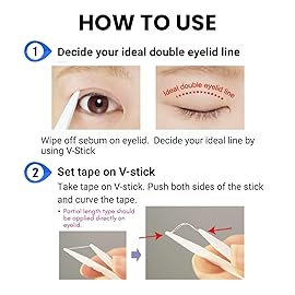 D-UP Droopy Eyelid Lifter for Women, Double Eyelid Tape Invisible for Hooded Eyes,Strong Hold Double Sided Eye Lids Strips for All Day, Japanese Eyelid Lifter for Eye Makeup, 120 Pcs Each, Set of 2