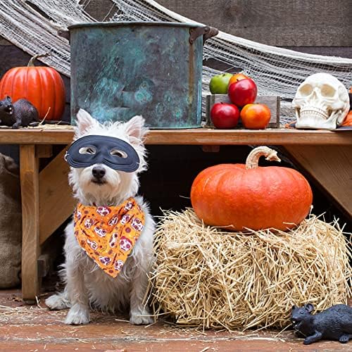 2Pcs Halloween Dog Bandanas,Pet Holiday Pumpkin