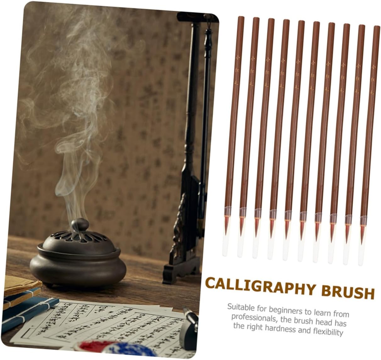 VILLCASE 20pcs Versatile Chinese Calligraphy Hair for Writing Drawing Painting Sumi Ink Stick Levels
