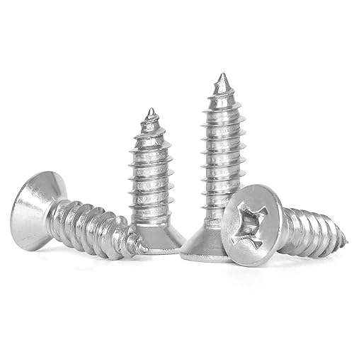 Miniatura 4 de Tornillos Phillips Drive para madera, 25 unidades #14 x 3 pulgadas (58 a 3 pulgadas) de cabeza plana, tornillos de madera de acero inoxidable 304