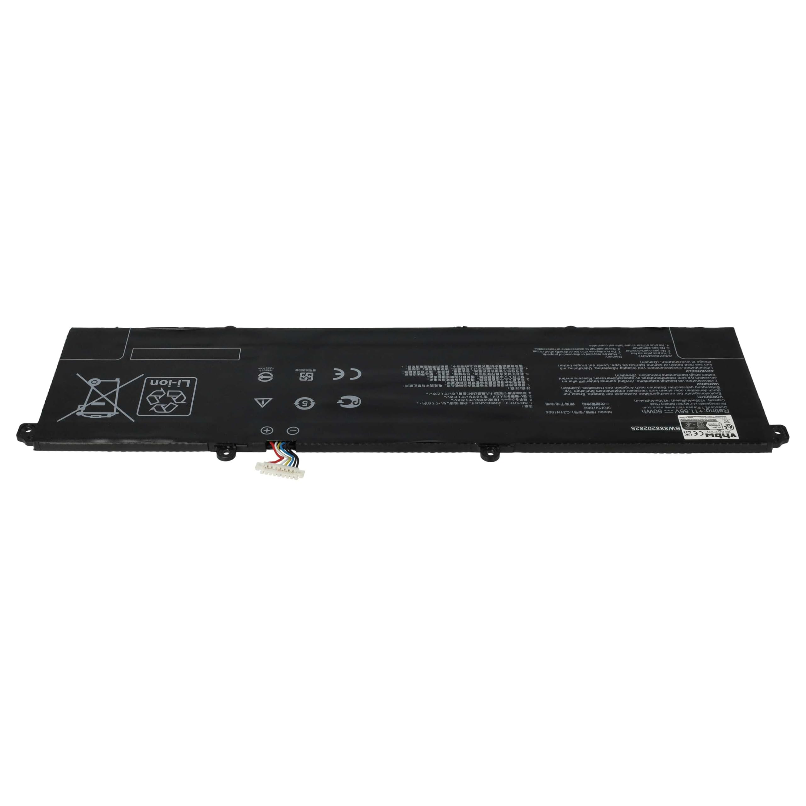 vhbw batteria sostituisce Asus 0B200-03580200, C31N1905 per laptop, notebook (4250mAh, 11.55V, Li-Poly)