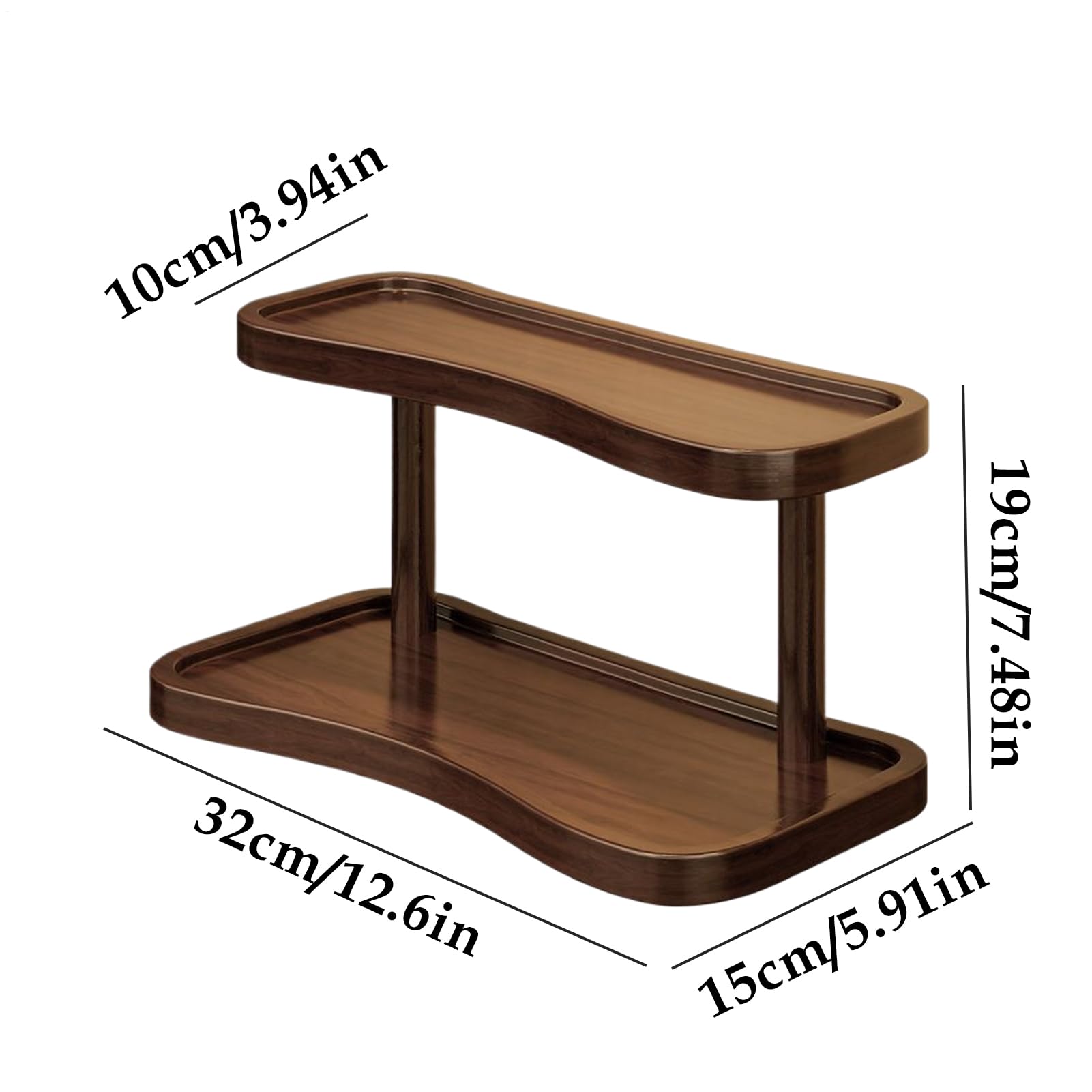Supporto per tazze da caffè, a 2 ripiani, 40 x 20 x 22 cm, in legno composito, organizer da tavolo, per cucina familiare, dormitorio, interni, stazione caffè, bar, robusto, , elegante