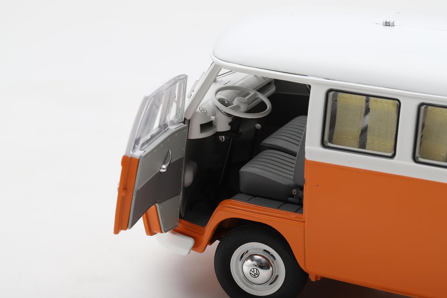 Schuco 1:18 VW T1 Samba 1962 Ora./Metallgrau DC - Hochwertiges Diecast Modellauto im Maßstab 1:18, Modellauto, 1:18, Auto, Sammlermodell