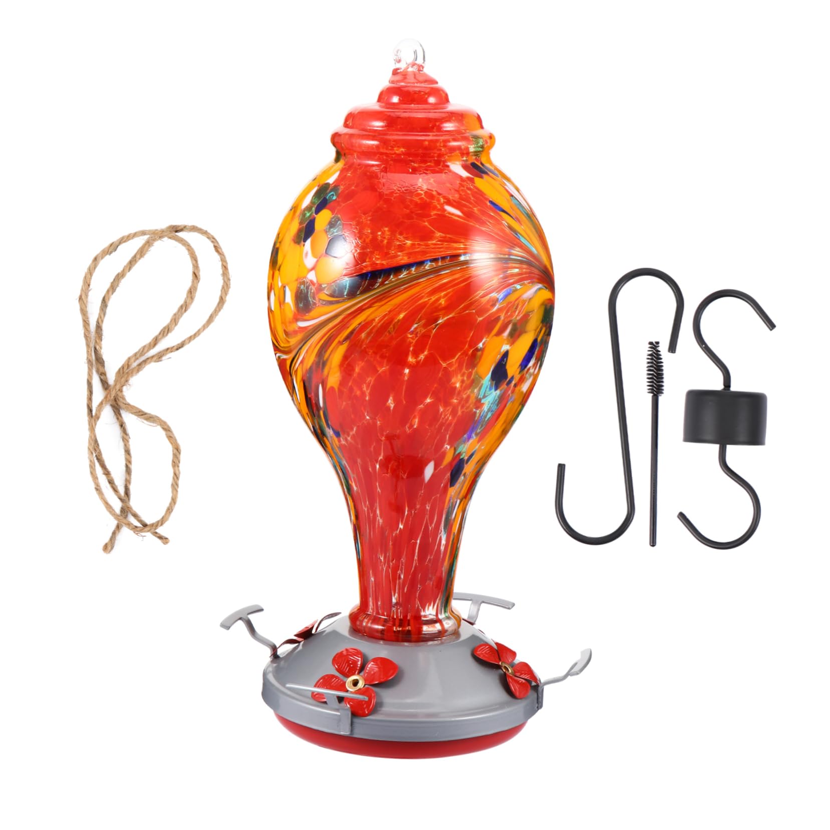 Toyvian Mangeoire à Colibris Suspendue Abreuvoir pour Oiseaux Style Fleur pour Colibris Accessoires pour Oiseaux