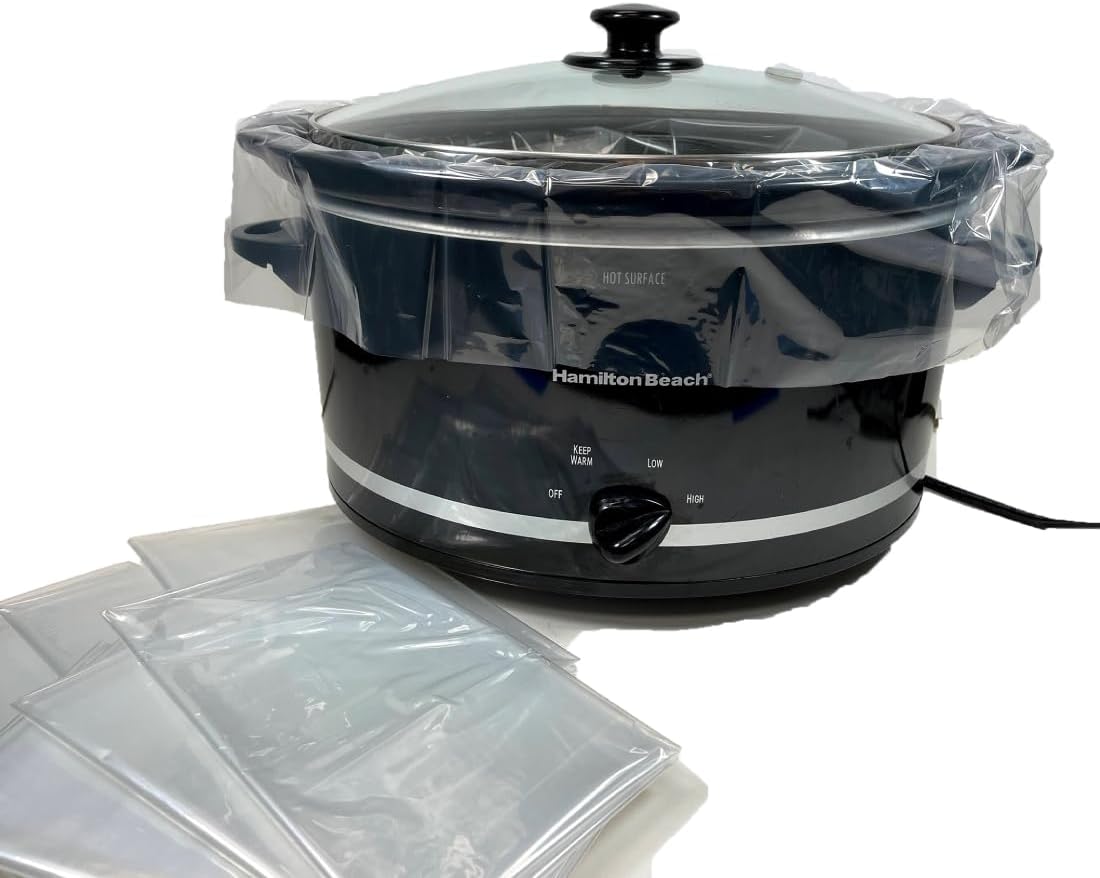 Regency Wraps Slow Cooker Saver, Time Saving, Non-Stick Liners For Easy Clean Up After Making Stews Soup and Meat, Store and Reheat Food, 20 x 12, Pack of 8