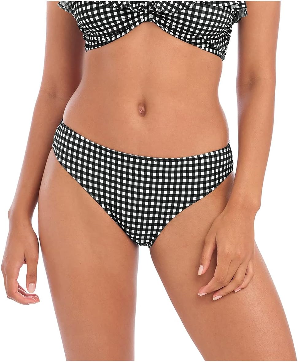 Freya Women's Check in Brief Swim Bottom, AS1970, Monochrome, XL