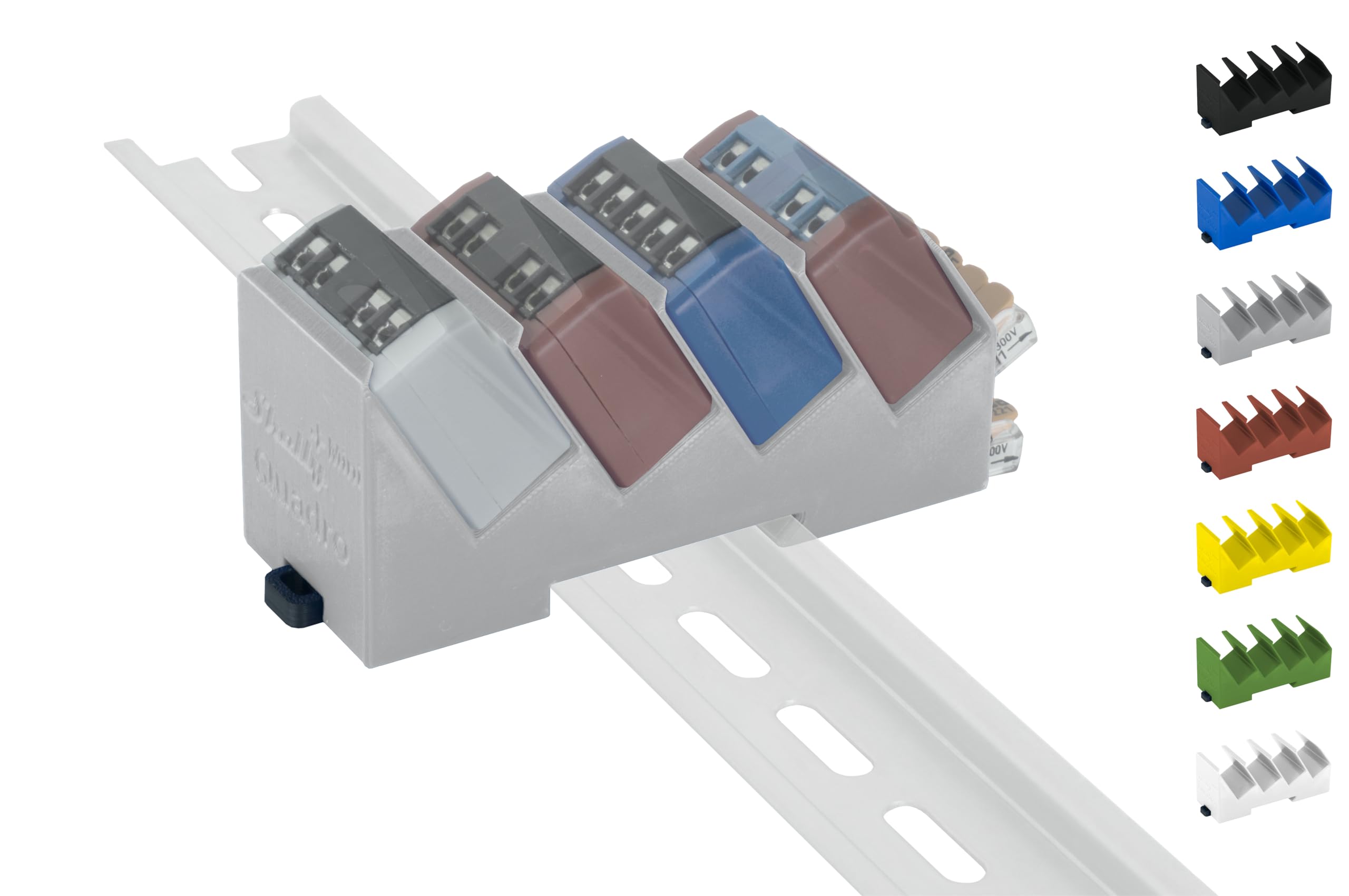 Shelly-Mini Quadro DIN Rail Mount / Adaptor DIN Rail Bracket (35 mm) (Grey (Prime))