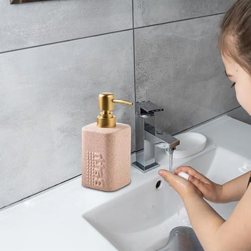 Miniatura 3 de YYW Dispensador de jabón líquido, dispensador de jabón de cerámica recargable para cocina, baño, botella exprimible de 9.5 onzas líquidas con bomba