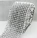 AEAOA 1 Yard Silver Sew Stitch On Pointed Spike Stud Cone Flatback Punk Rock Trim Mesh Bead Craft