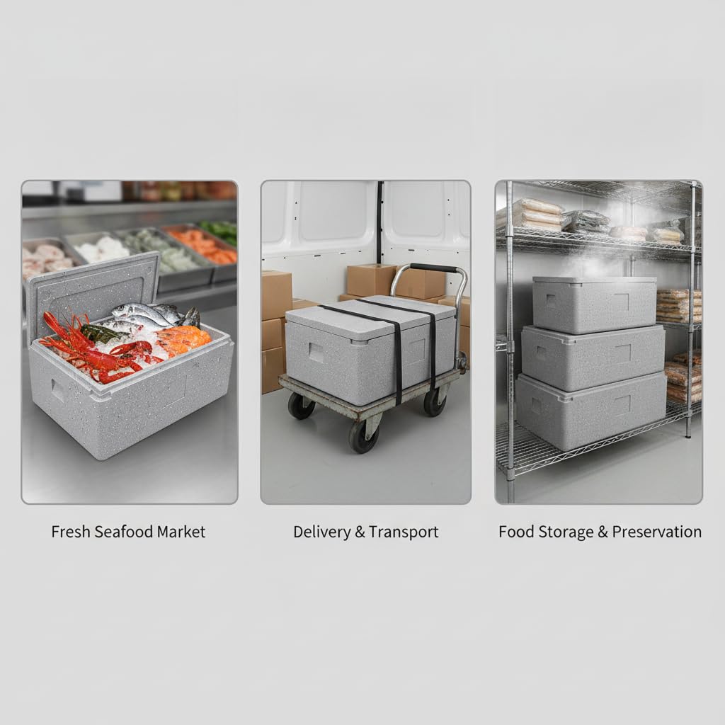 Glacière Restauration, Boîte Isotherme pour Transport Alimentaire et Traiteur, pour Le Camping
