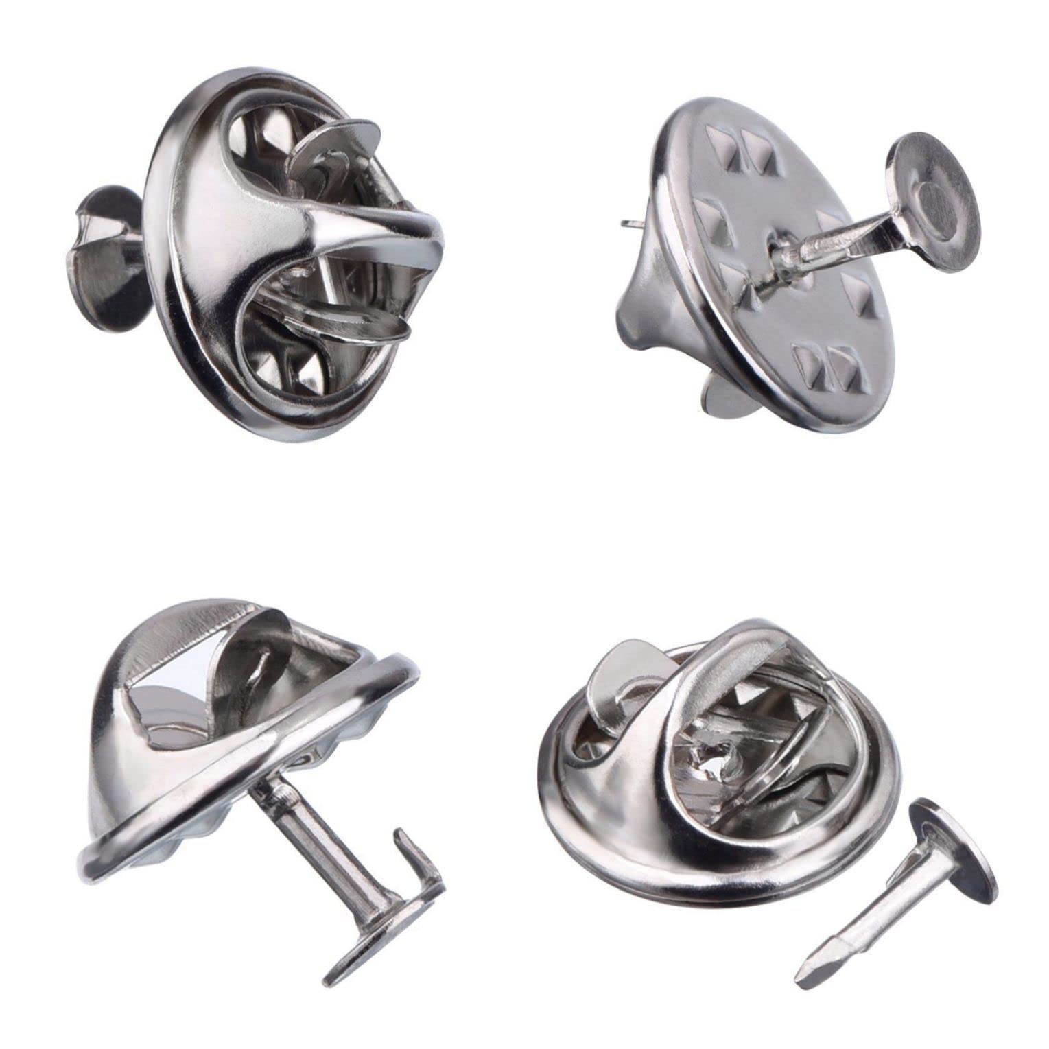 DOITOOL 250pezzi Spille Per Cravatta Con Base Clutch Nickel Accessori Per Fai Da Te e Sostituzione Per Spille e Distintivi Facili Da Usare