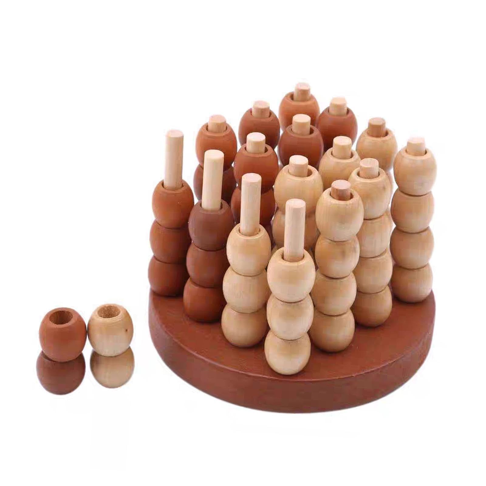Colaxi 4 in A Row Game Set Four in A Row Chess Thinking Portable 6 Years Party Gifts Wood Family Adults Board Game Four in A Row