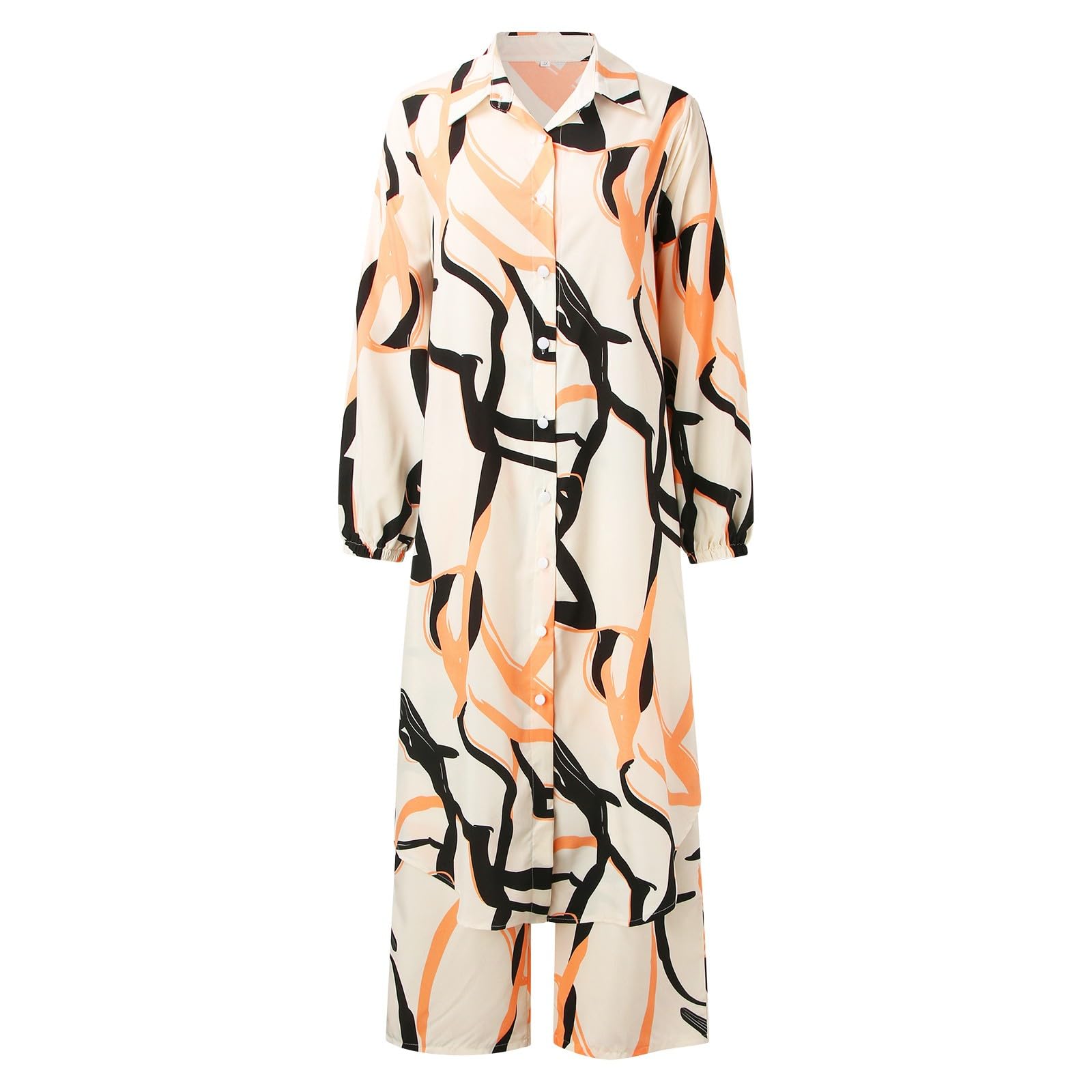 Ensemble de 2 vêtements de prière pour femme musulmane - Tenue Ramadan Dubaï - Vêtements islamiques - Haut à manches longues et pantalon long - Abaya - Ensemble haut et pantalon