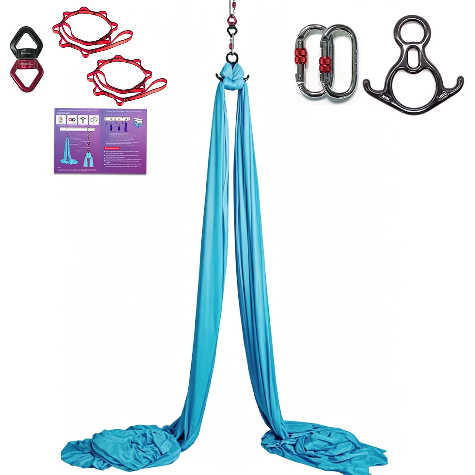 Set de Telas Aéreas DASKING - 5m/10m Telas Aéreas Premium para Yoga Aéreo con Herrajes