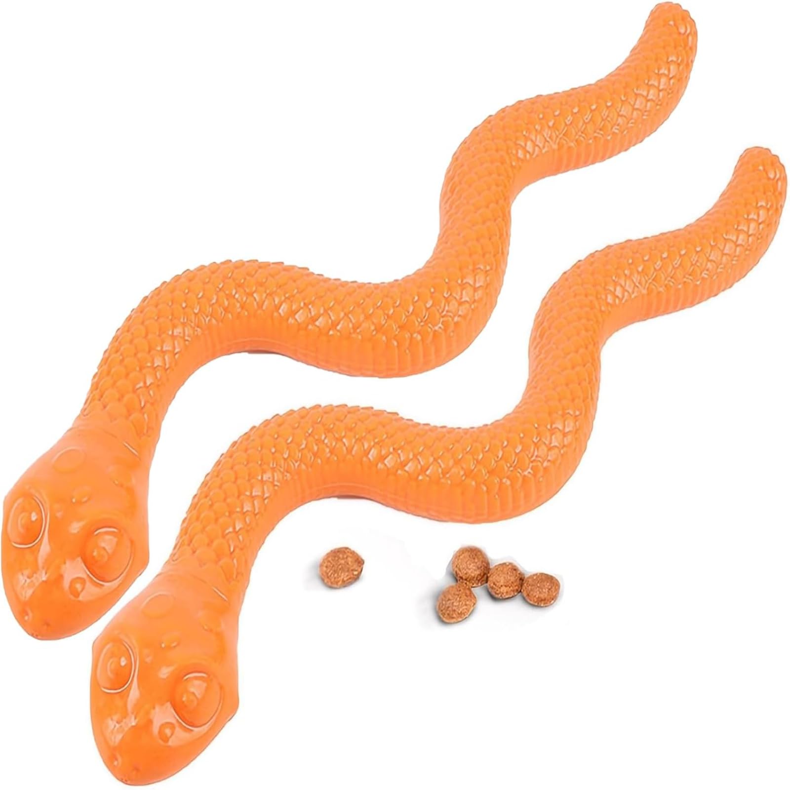Giocattoli interattivi da masticare a forma di serpente, 2 pezzi in gomma TPR, alimentatore lento per allenamento, pulizia dei denti, riduce la noia