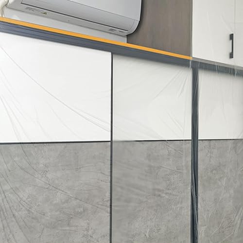 Miniatura 7 de Cinta adhesiva de plástico de 118 pulgadas x 65 pies, rollo de película protectora a prueba de polvo, papel ancho impermeable para decorar
