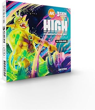 AK Interactive High Pigmentation Set of 14 Acrylic Paint Colors - AK11780