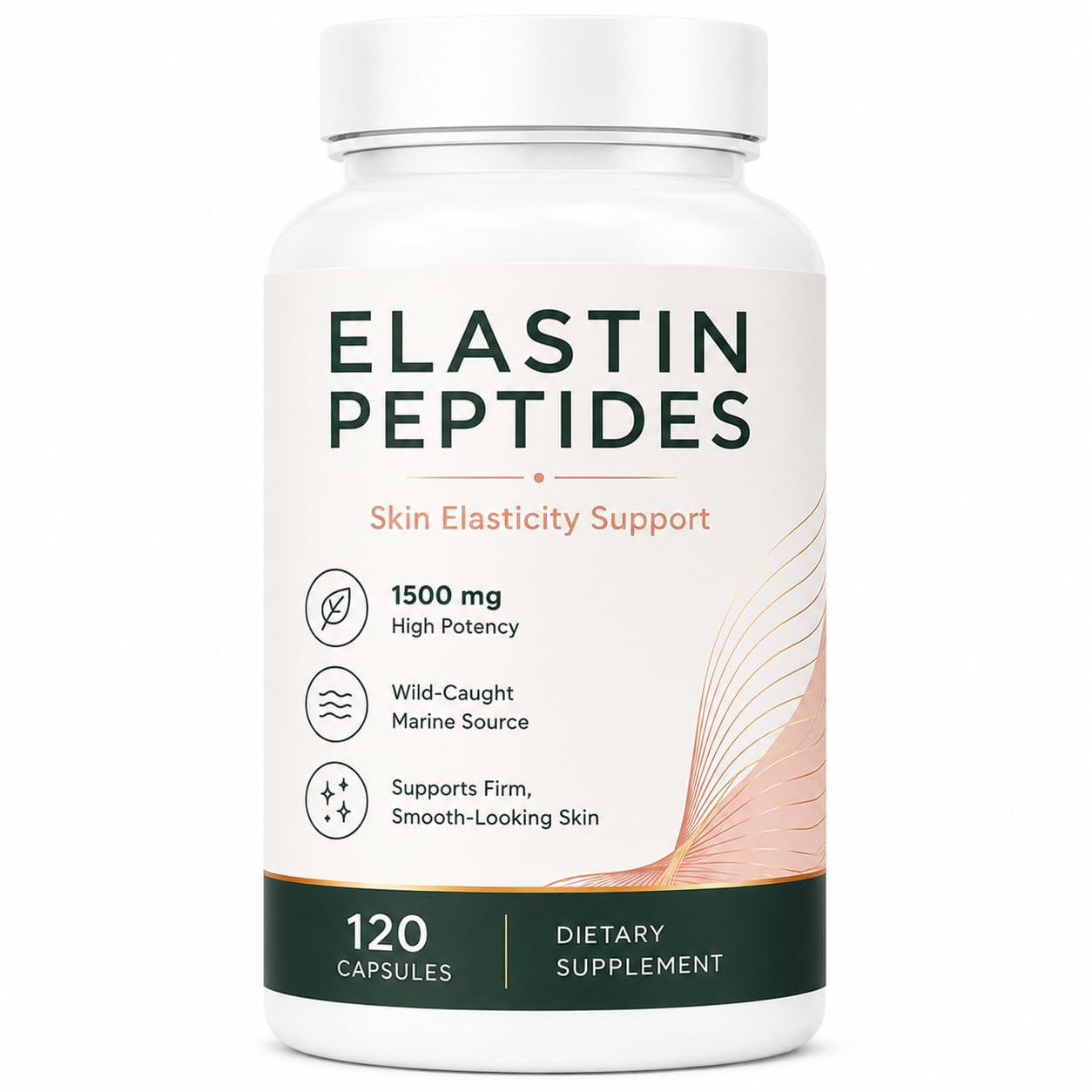 Elastin Peptide Skin Tightening Formula, 1500mg Per Serving 120 Capsules