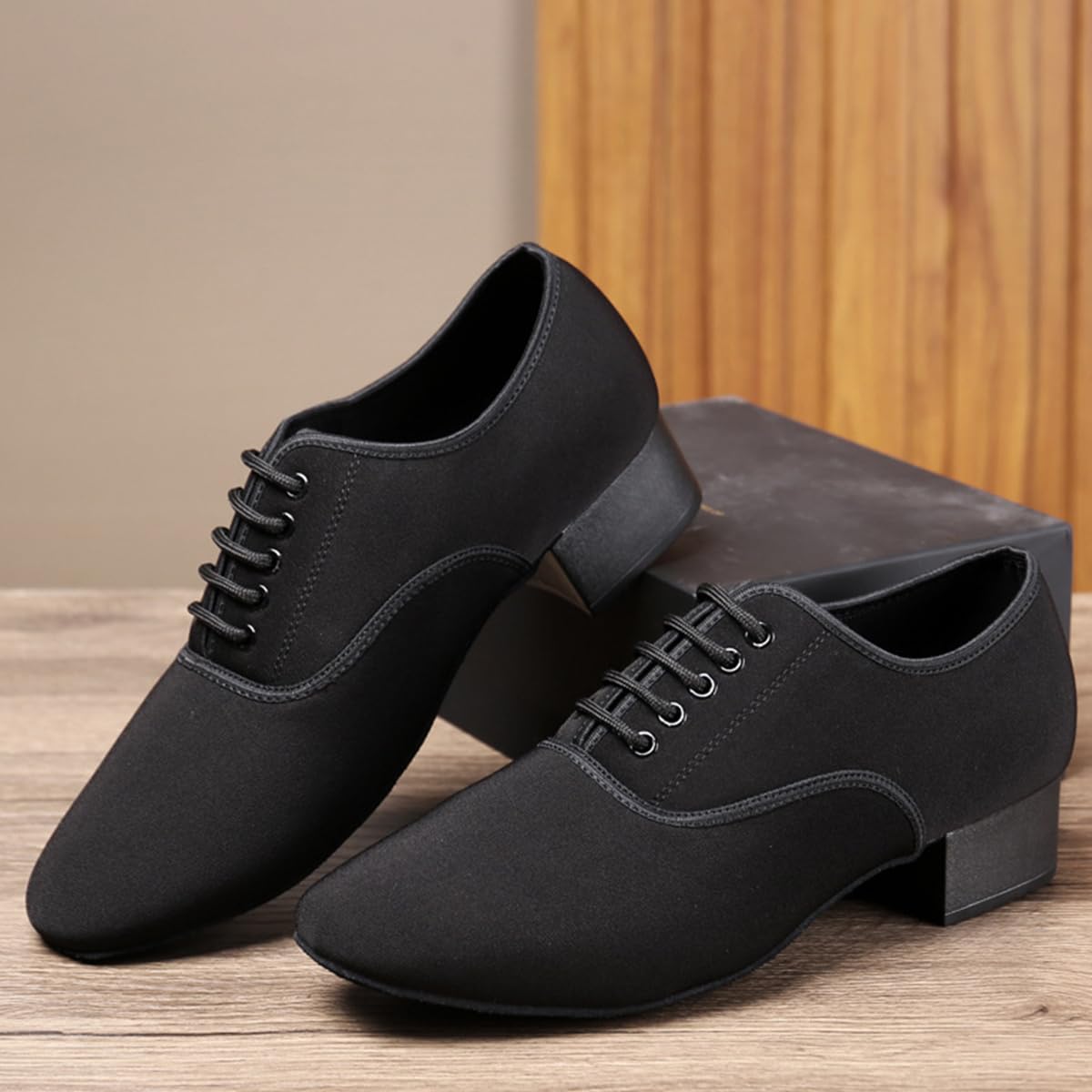 Scarpe da Ballo Latino Uomo 3.5 cm Tacchi Scarpe da Ballo Moderno Tango Sociale Sala da Ballo Traspirante Morbido Tessuto Oxford
