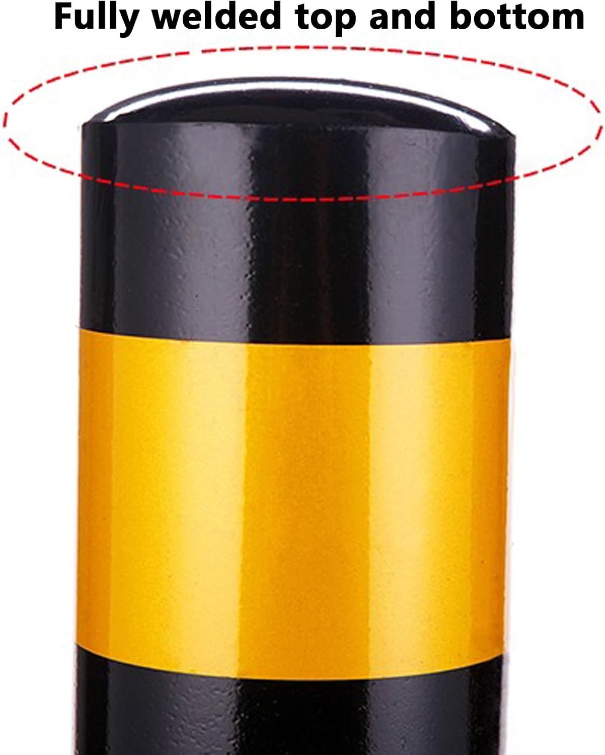 Set of 2 Steel Pipe Bollards, Metal Traffic Control Posts, Durable Car Security Barriers for Driveways & Parking - Enhance Road Safety & Vehicle Protection image 4
