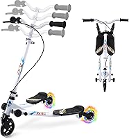 Vista 8 de Swing Scooter for Kids, 3 Wheels Foldable Wiggle Kick Scooter Push Drifting with 4 Adjustable Handlebar & 2 Rear LED Wheel for Boys and Girls Ages