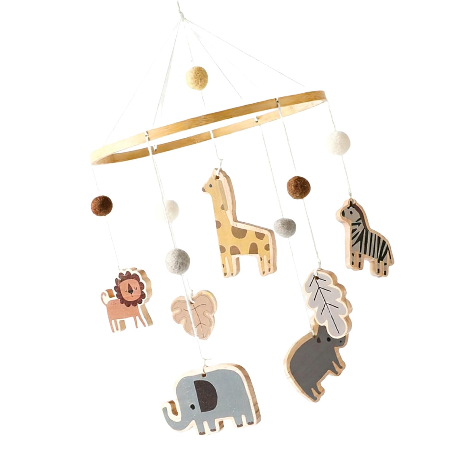 Mobile pour lit de bébé animaux en bois jouet sensoriel nouveau-né
