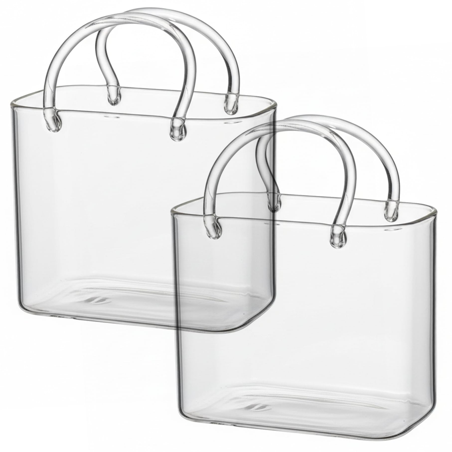 Verres à boire uniques en forme de sac à main avec pailles pour cocktail | Lot de 2