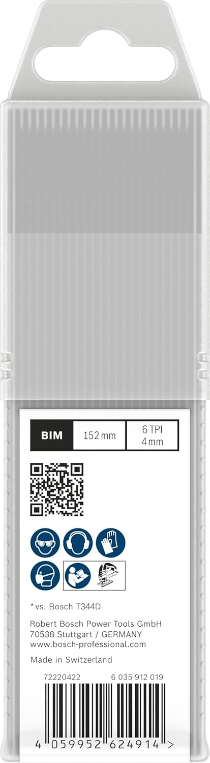 Bosch 25 x PRO Hardwood Fast T344DF Jigsaw Blades for Hardwood, Chipboard, Length 152 mm, Professional Jigsaw