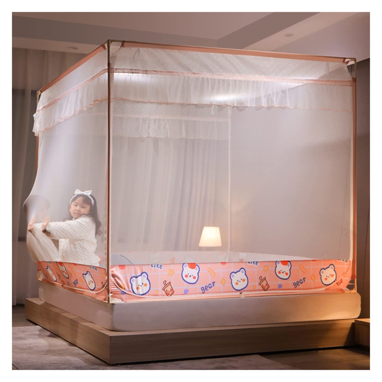 Grande moustiquaire de lit 1,8x2,0m lit king size pour intérieur et voyage