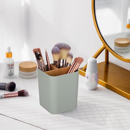 Miniatura 24 de Soporte para cepillos de dientes para baños, 3 ranuras para cepillos de dientes y pasta de dientes, organizador de mostrador de baño para cepillos