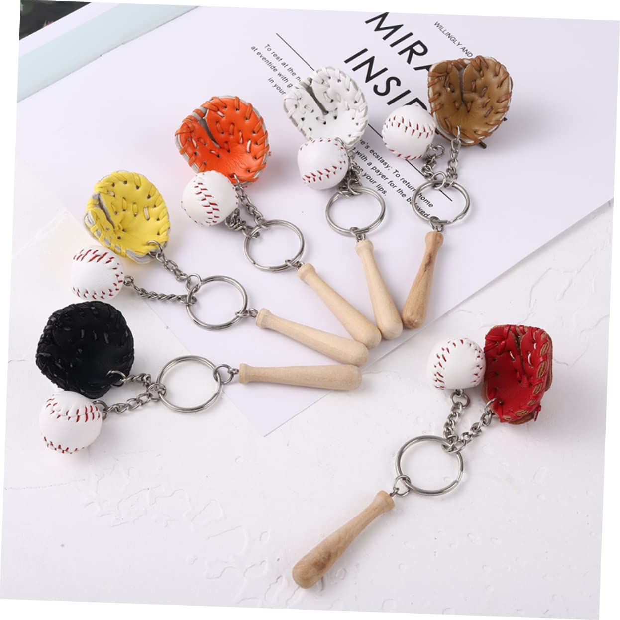FOMIYES Decorazione Sospesa Da Baseball Sports Heyring Etichetta Della Borsa Da Baseball Portachiavi Da Baseball Ciondolo Portachiavi Borsa Da Baseball Pu