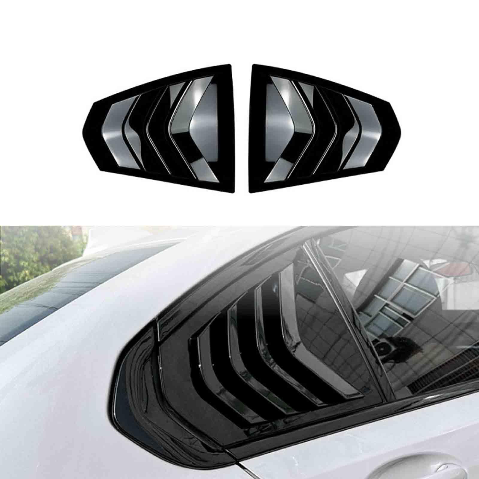 YPFYBHD Rear Window Louver Shutter, Compatible with BMW 3 Series G20 320i 325i 330i 2019+, 2Pcs Triangle Blinds, Side Vent Panel Decoration Cover,Black